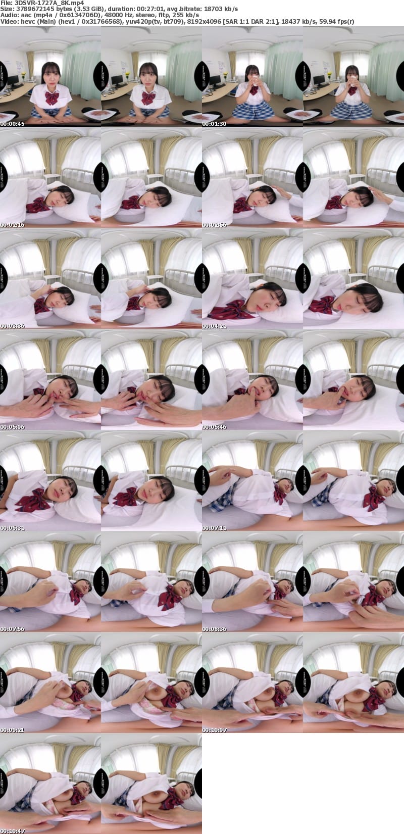 3DSVR-1727 【VR】【8K】胸の発育が著しい巨乳女子●生の健康診断 ＃アナル検診 ＃経膣検査 ＃口腔検査 ＃胸部検査 ＃性交検査 姫咲はな